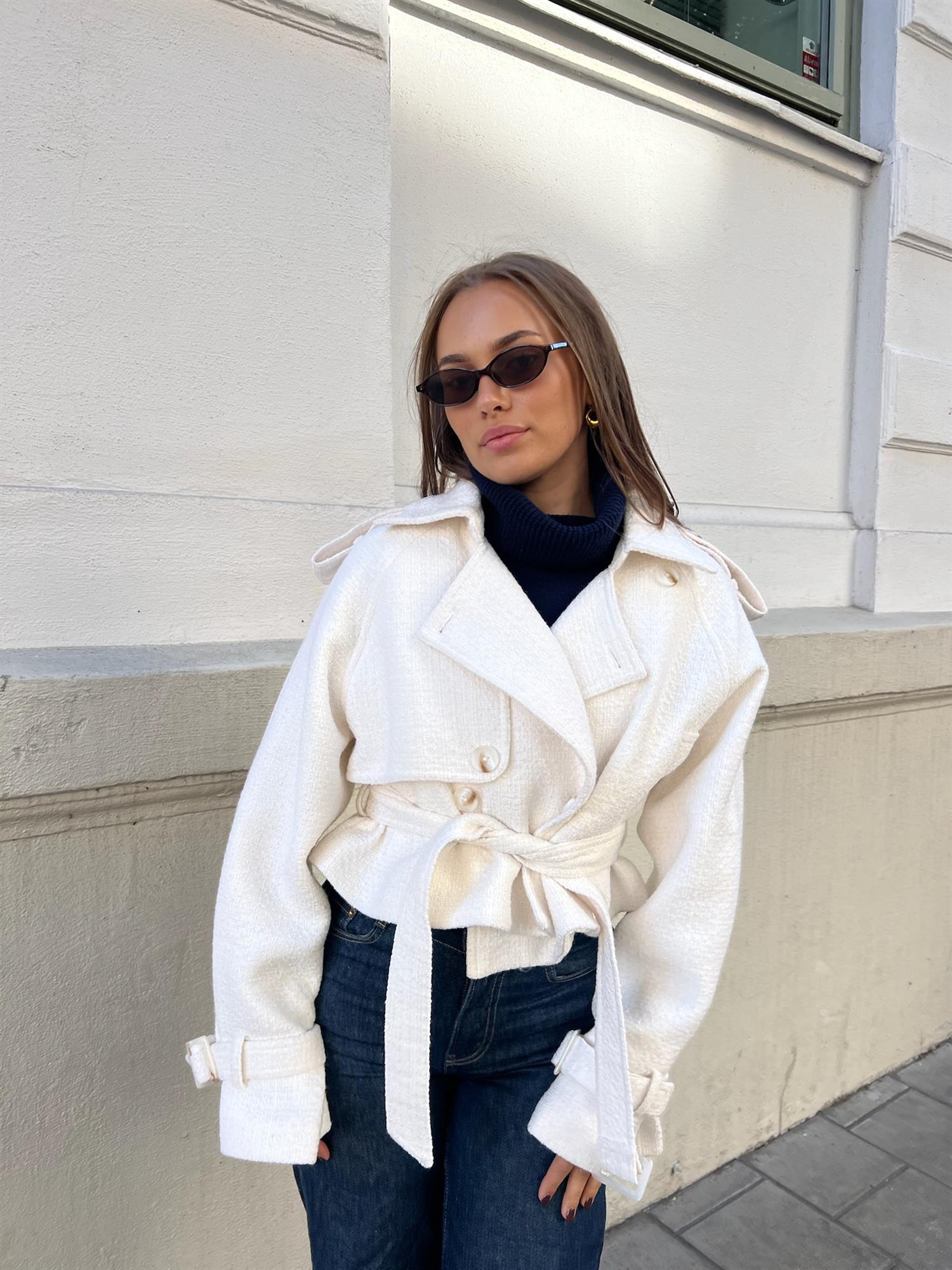 Gia Boucle Jacket White - Jakker