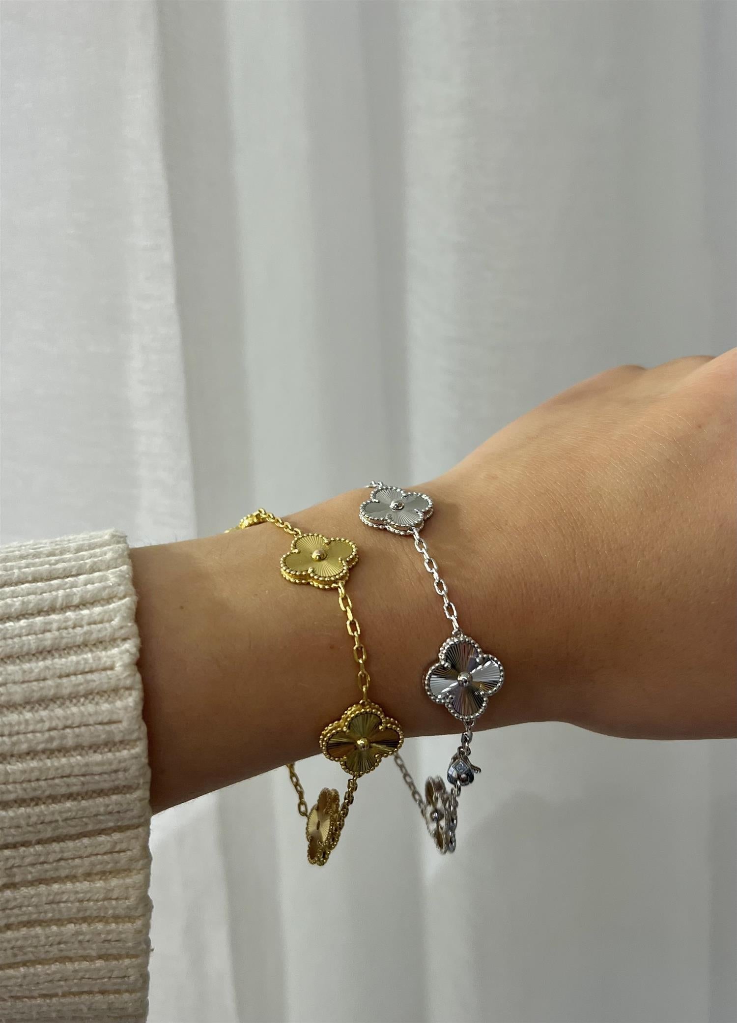 Grace Brass Clover Bracelet Silver Tilbehør