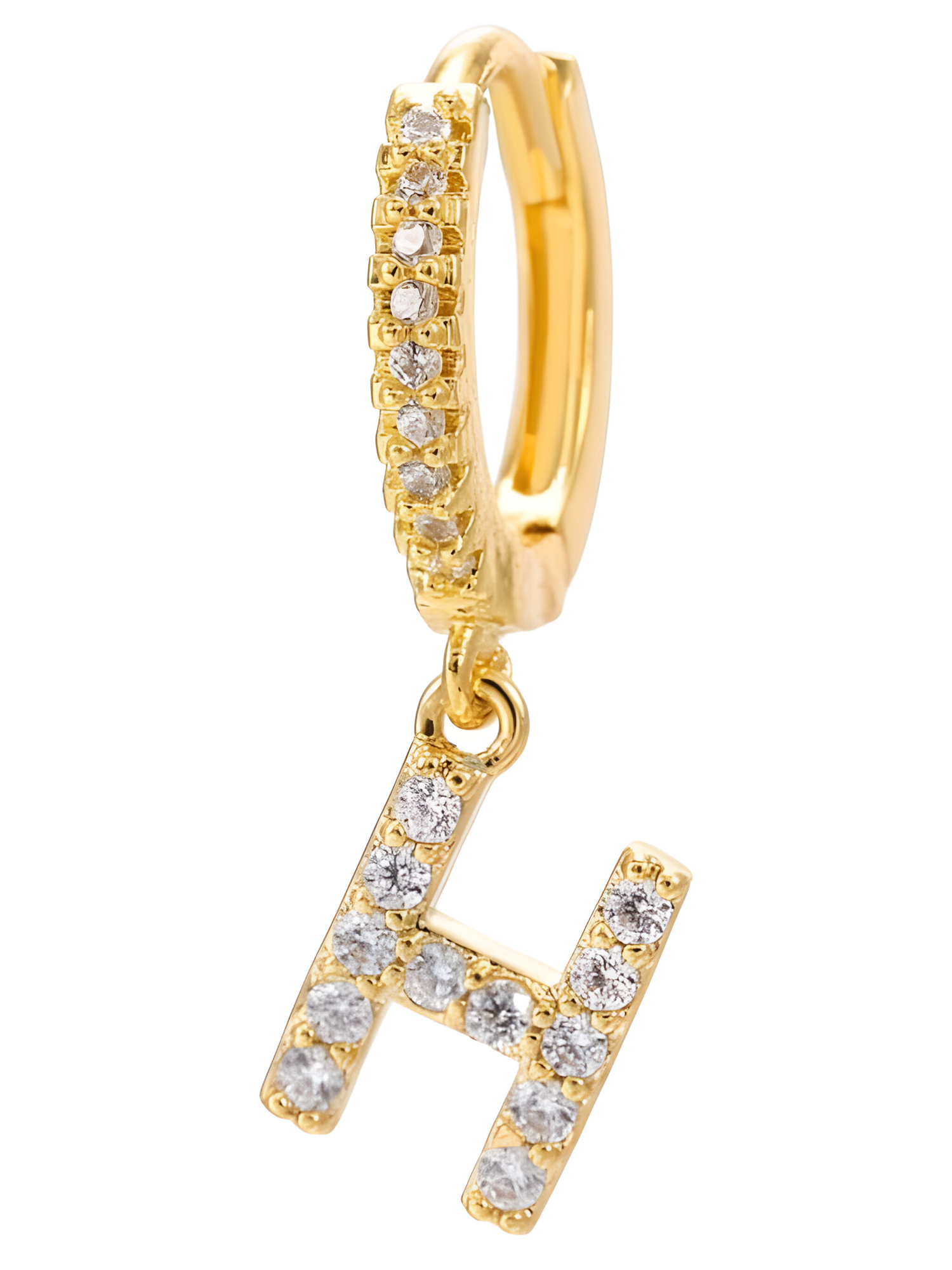 H Stras Letter Single Earring Tilbehør