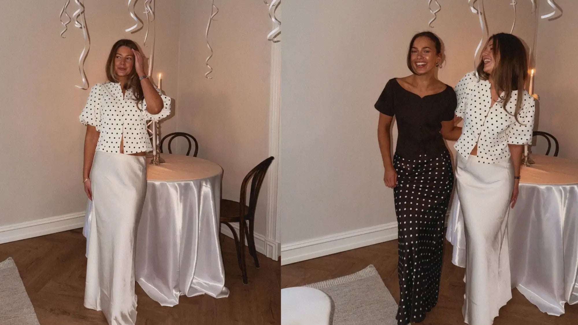 Hvite sateng vide bukser