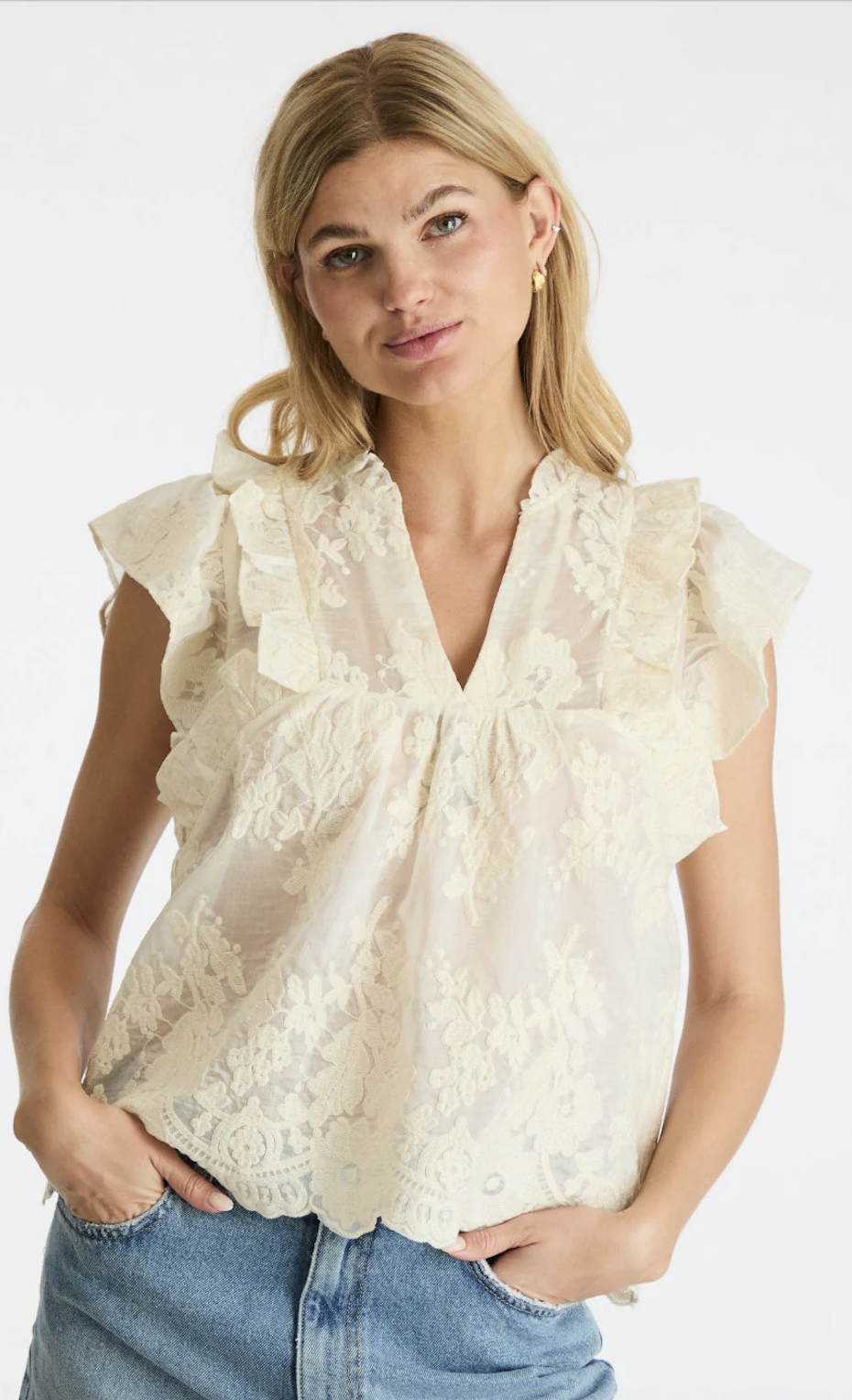 Jayla Big Embroidery Top - Overdeler