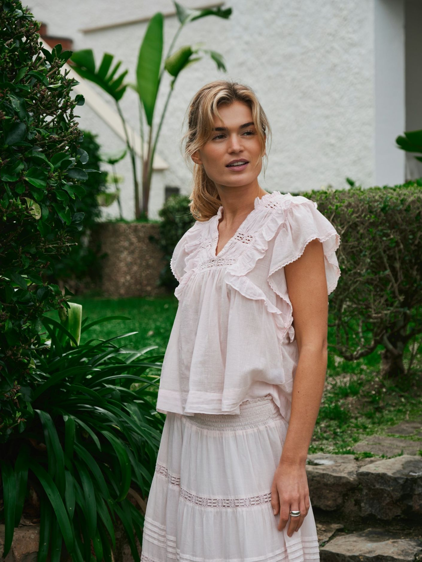 Jayla S Voile Top - Light pink - Overdeler