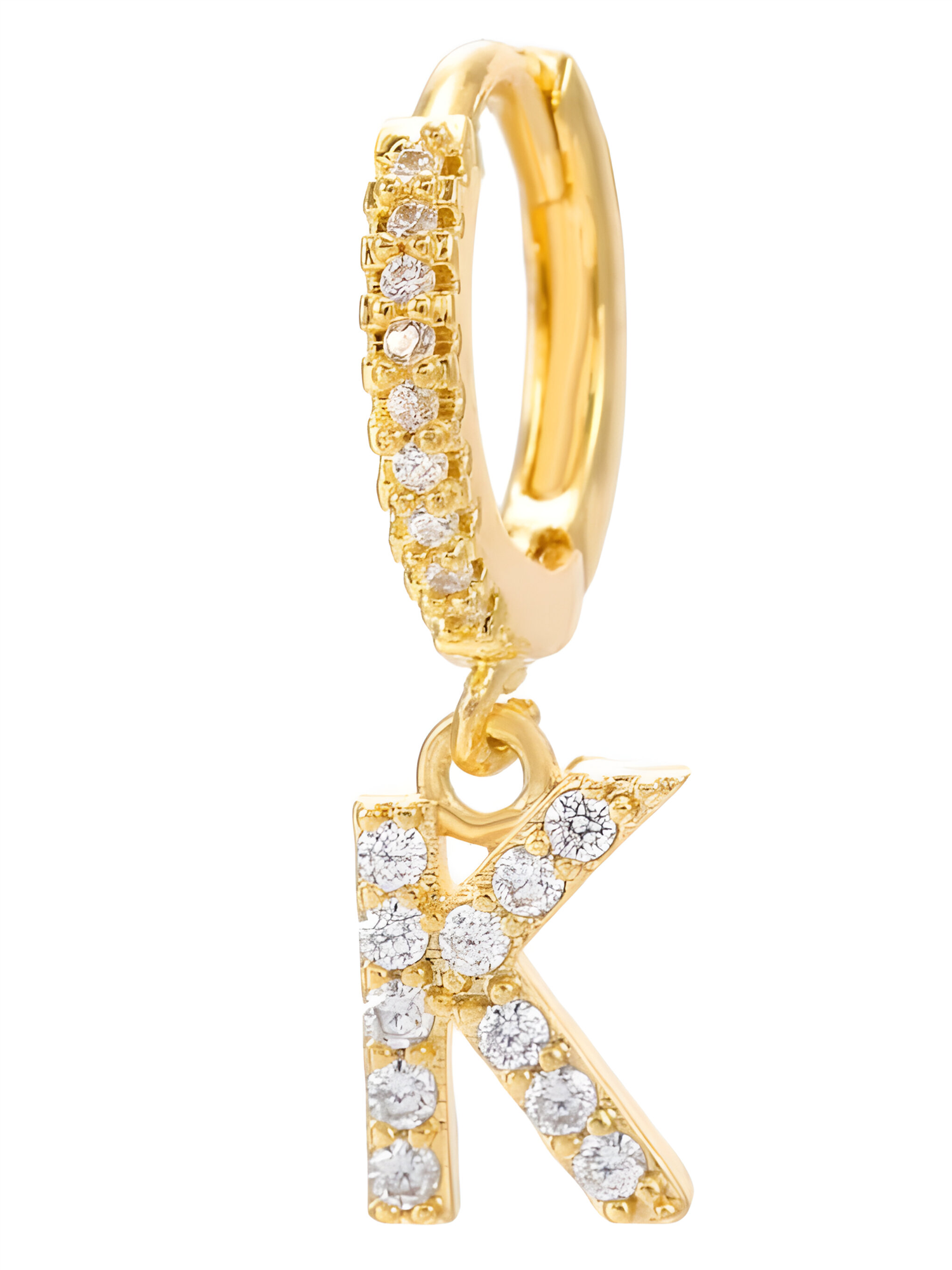 K Stras Letter Single Earring Tilbehør