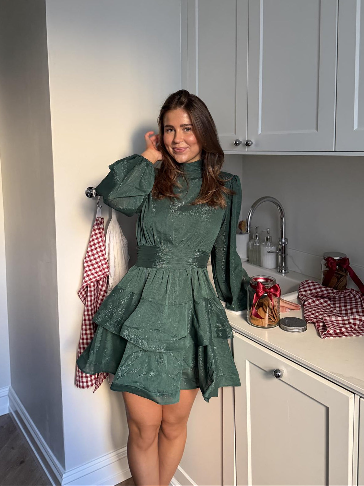 Kelly Minari Dress - Smaragd - Kjoler