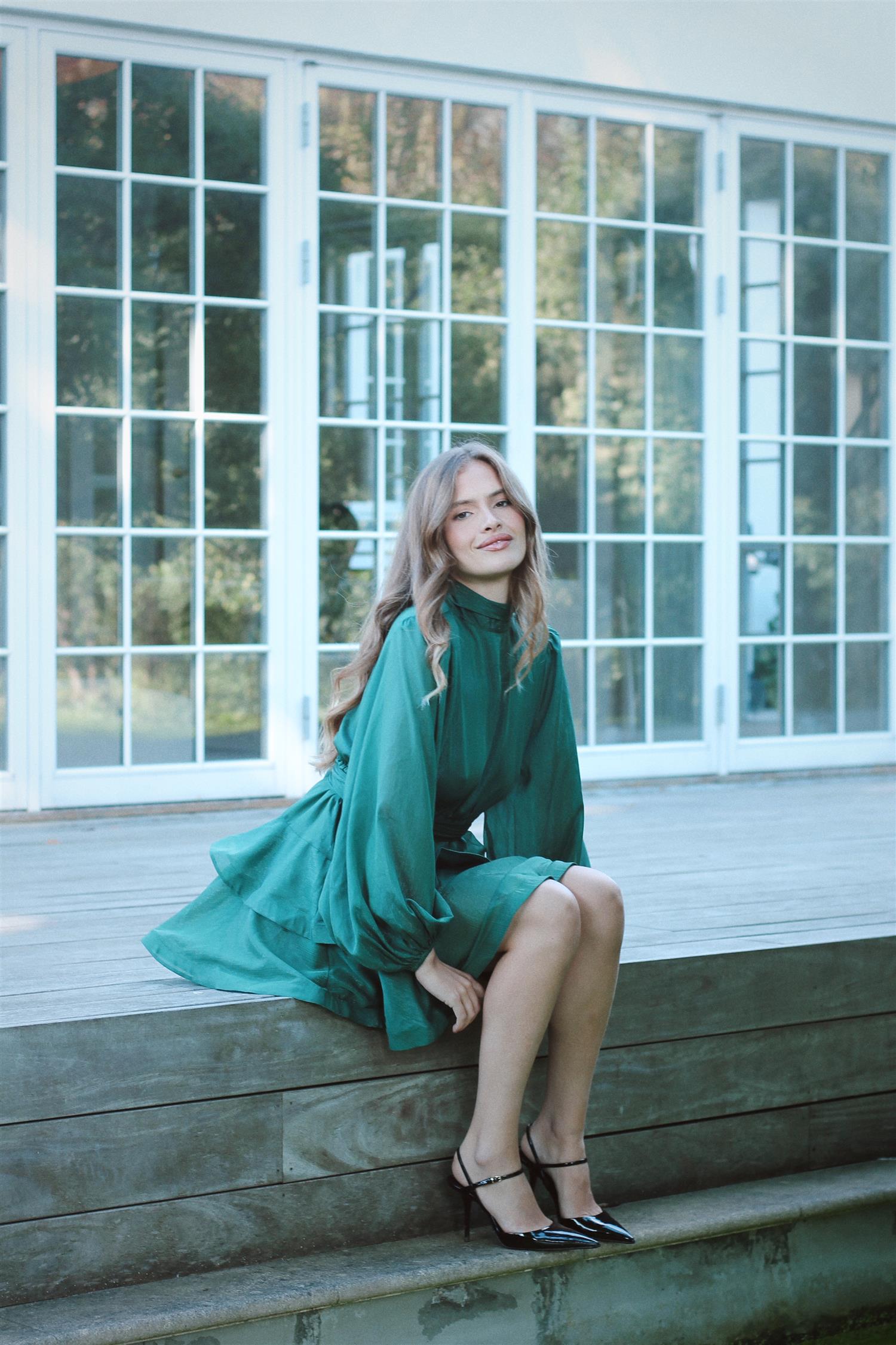 Kelly Minari Dress - Smaragd - Kjoler