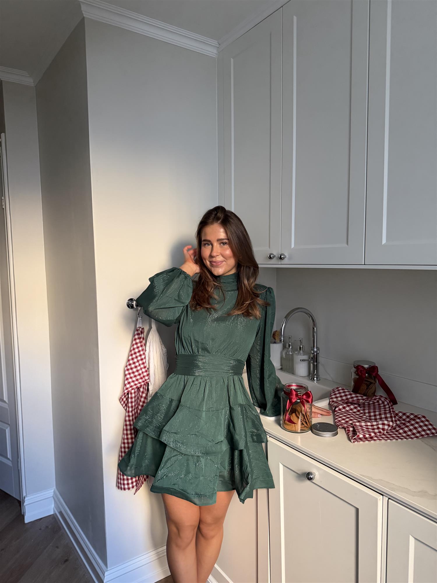 Kelly Minari Dress - Smaragd - Kjoler