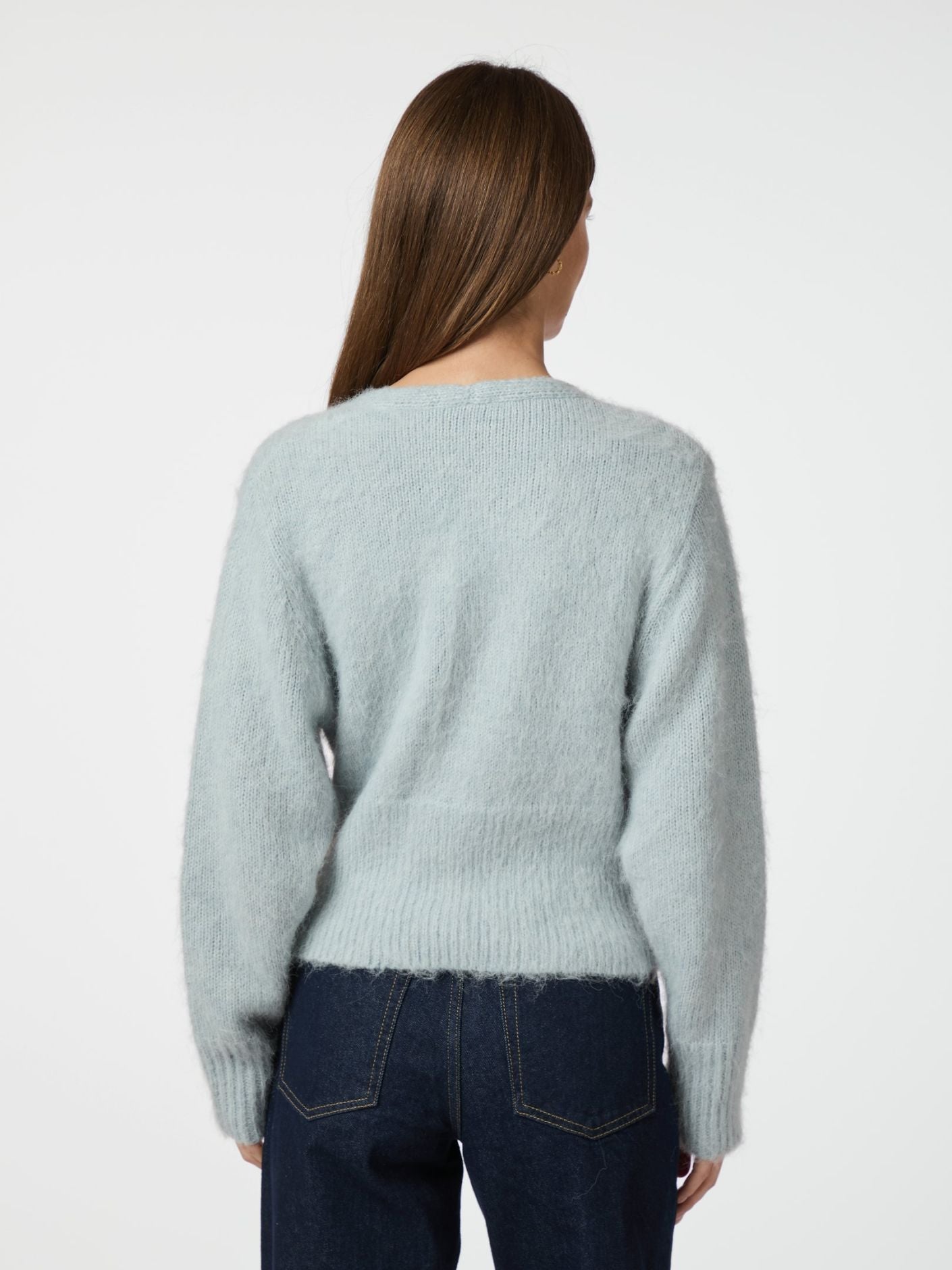 Kilua Fluffy Wrap Knit Blouse Overdeler