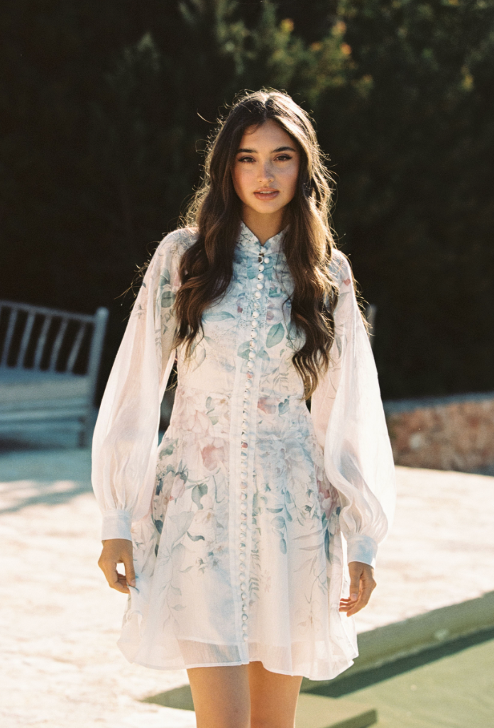 Leona Halter Mini Dress - Pale Blossom - Kjoler