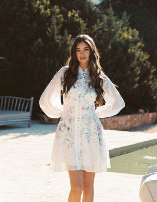 Leona Halter Mini Dress - Pale Blossom - Kjoler