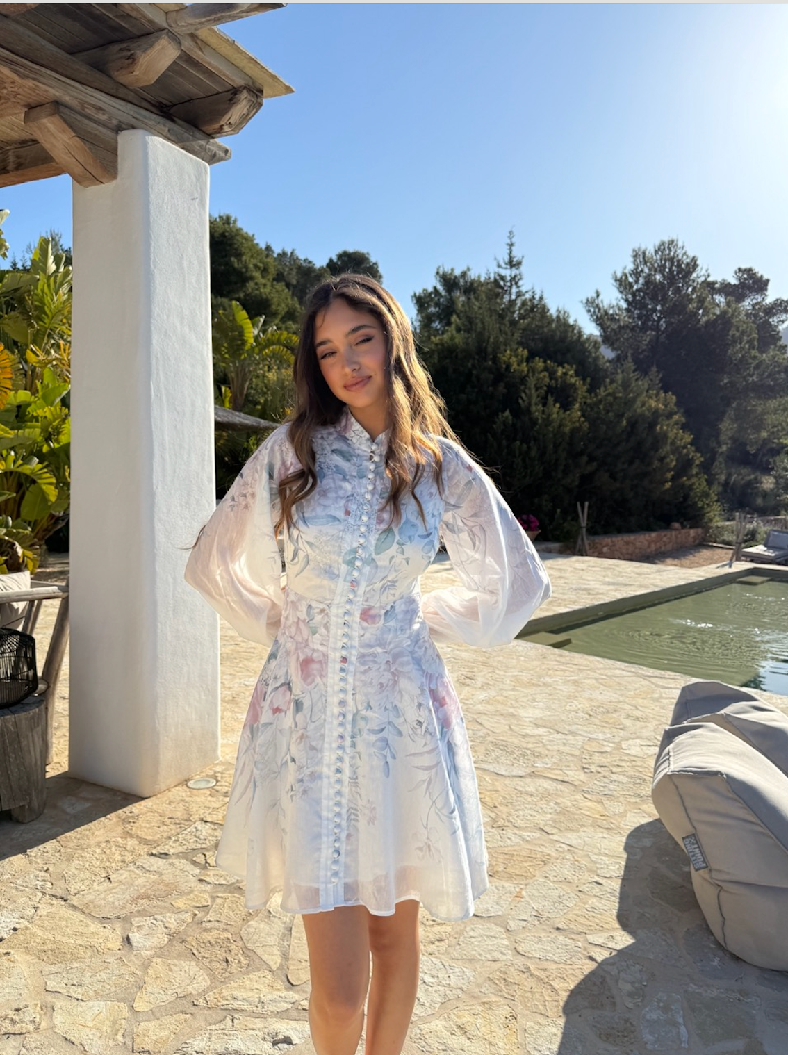 Leona Halter Mini Dress - Pale Blossom - Kjoler