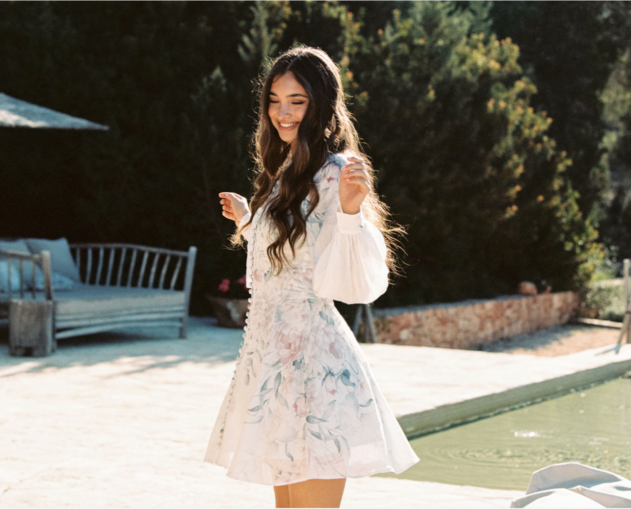 Leona Halter Mini Dress - Pale Blossom - Kjoler