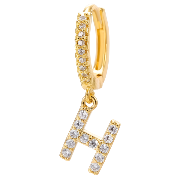 Letter Strass Single Earring - Tilbehør