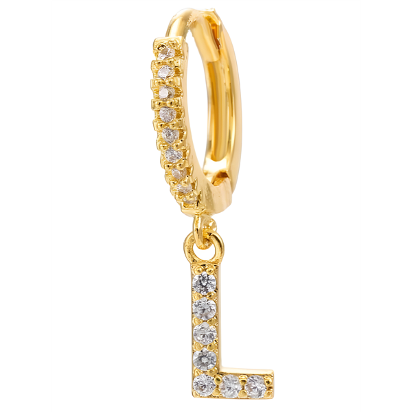 Letter Strass Single Earring - Tilbehør