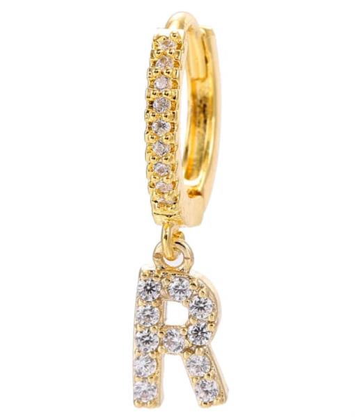 Letter Strass Single Earring - Tilbehør