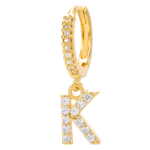 Letter Strass Single Earring - Tilbehør