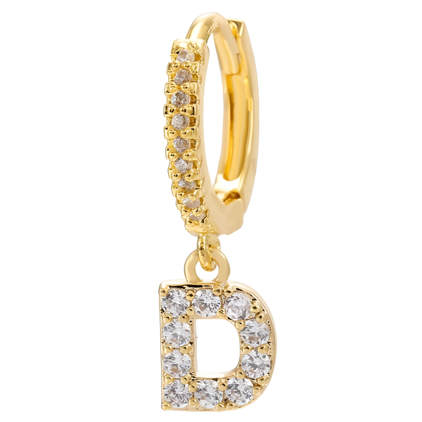 Letter Strass Single Earring - Tilbehør