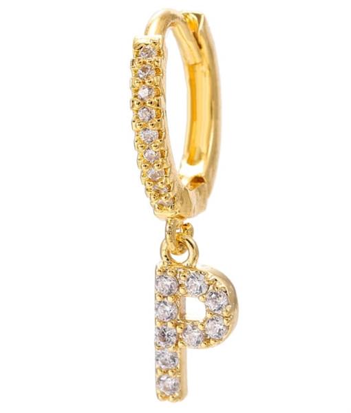 Letter Strass Single Earring - Tilbehør