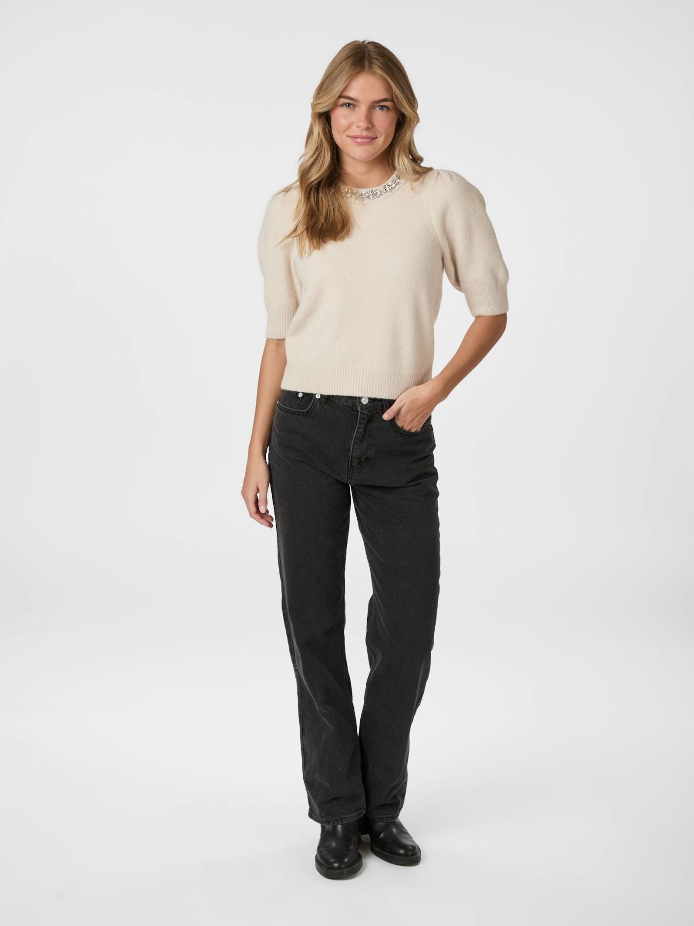 Maia Stone Knit Blouse Overdeler