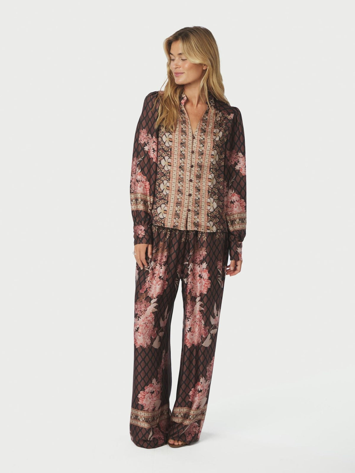 Massima Botanical Border Blouse - Overdeler