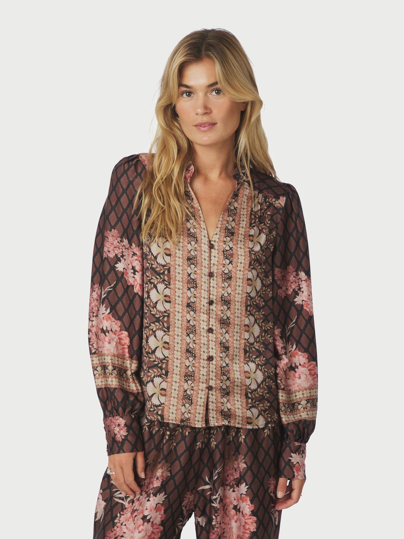 Massima Botanical Border Blouse - Overdeler
