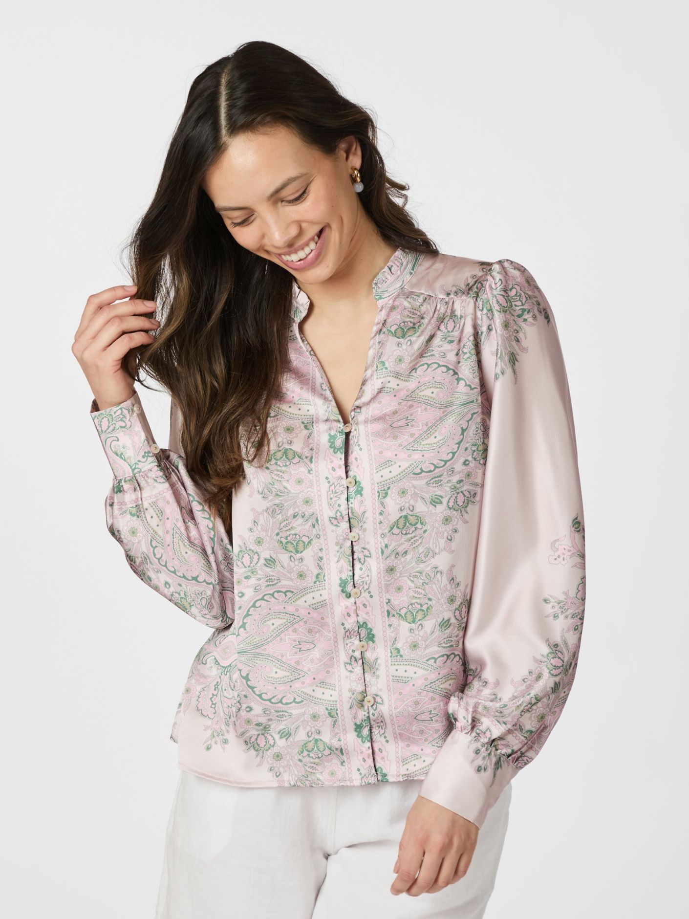 Massima Paisley Border Blouse Overdeler
