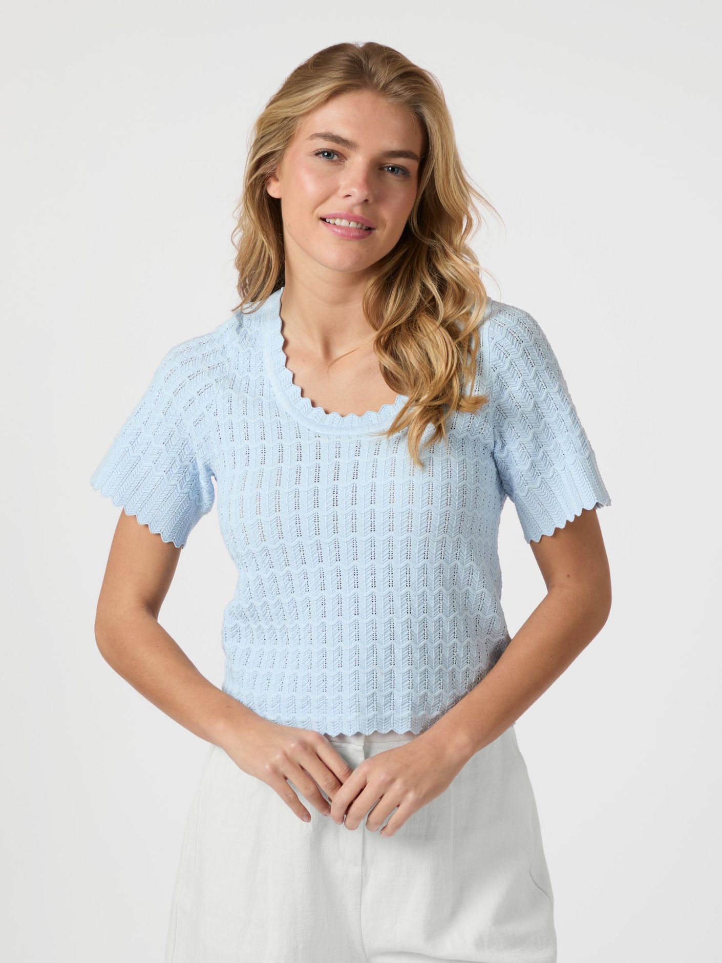 Meiko Solid Knit Blouse - Overdeler