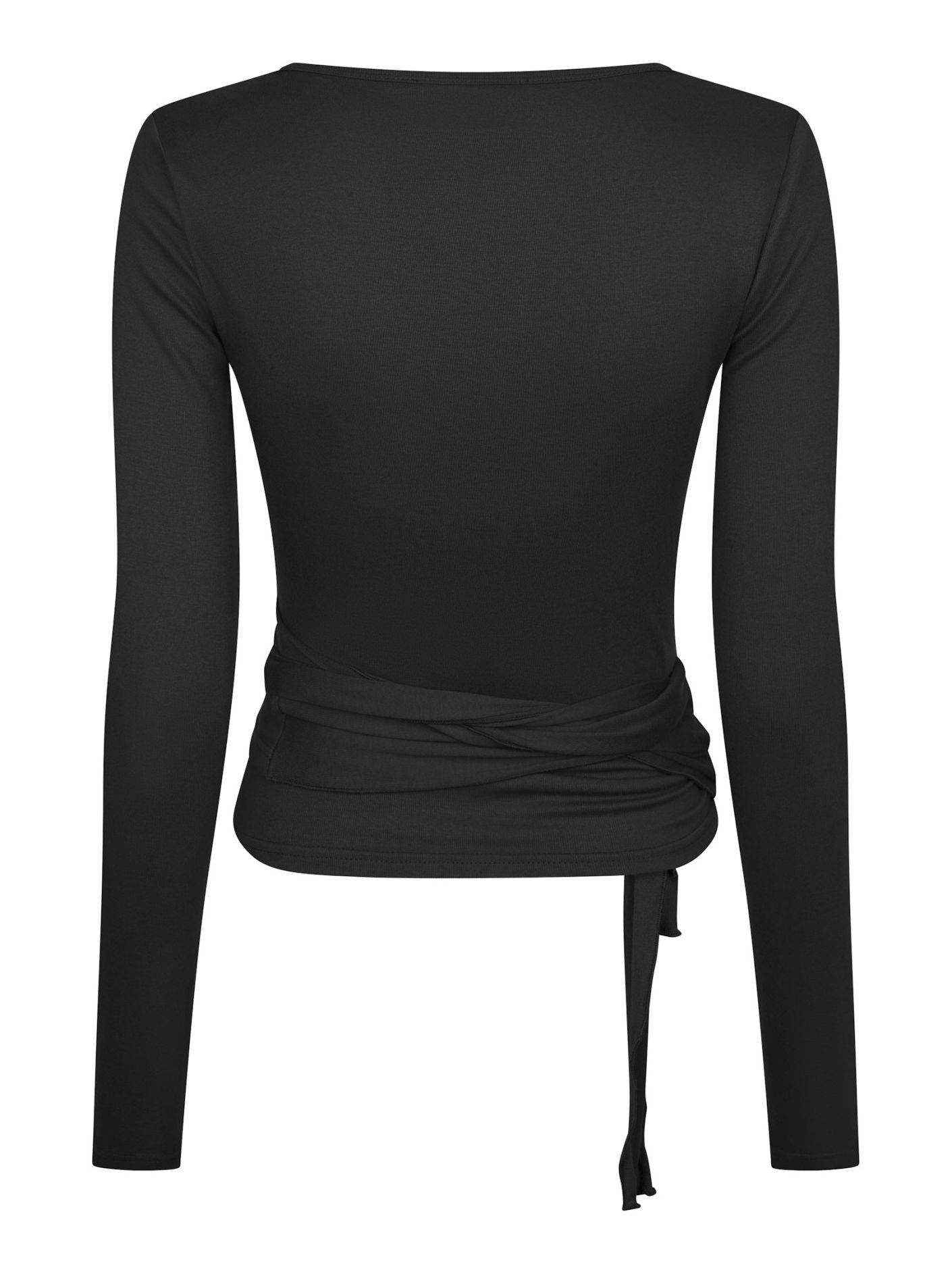 Nia Jersey Wrap Blouse BLACK - Overdeler