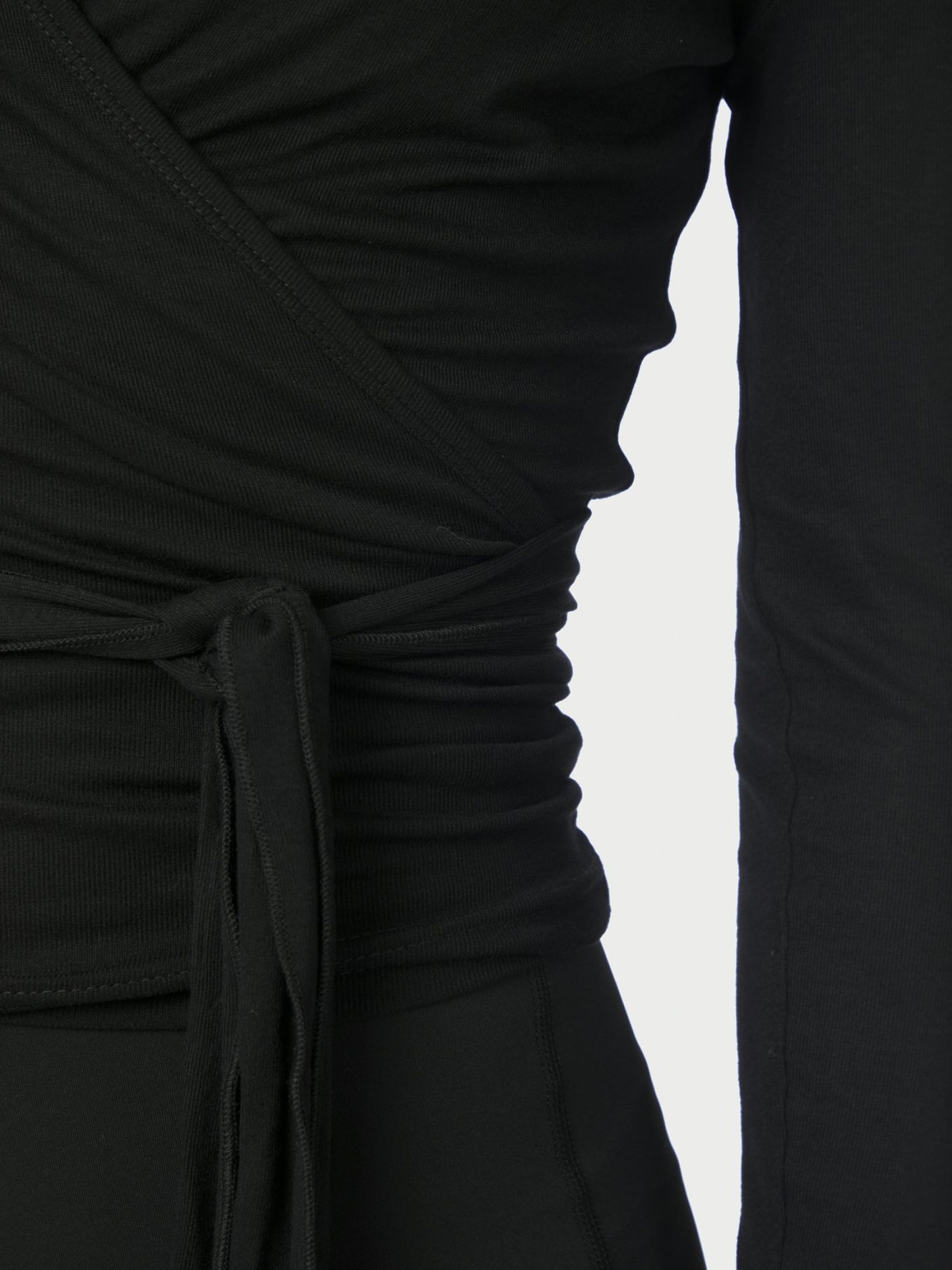 Nia Jersey Wrap Blouse BLACK - Overdeler