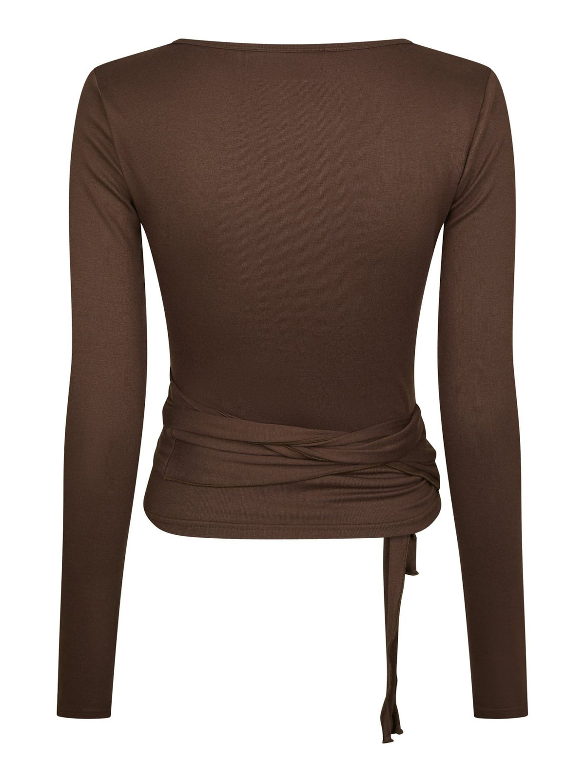 Nia Jersey Wrap Blouse BROWN - Overdeler
