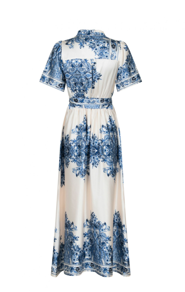 noelle Paisley Border Dress - Overdeler