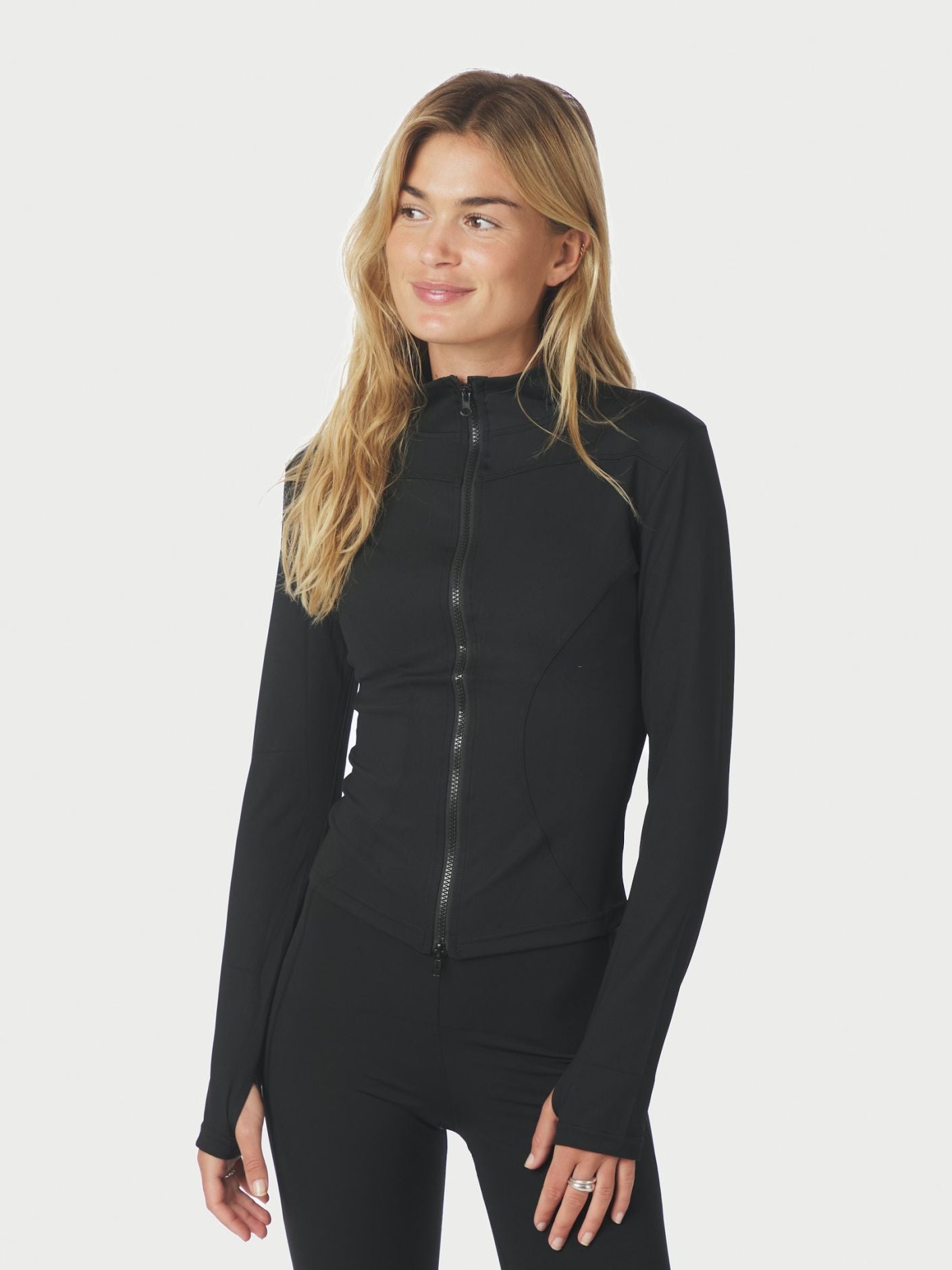 Nolana Zip Blouse BLACK - Overdeler