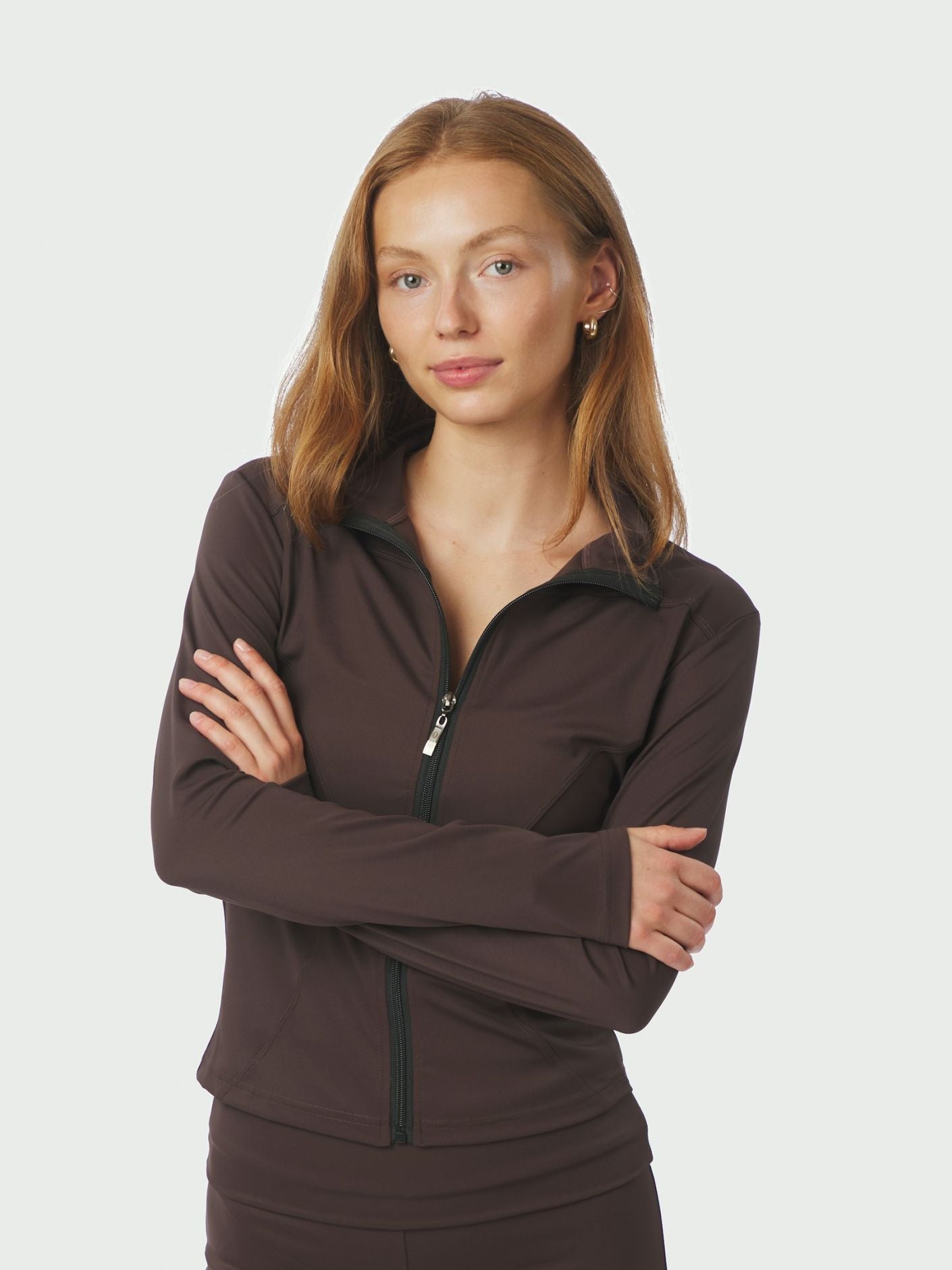 Nolana Zip Blouse BROWN - Overdeler