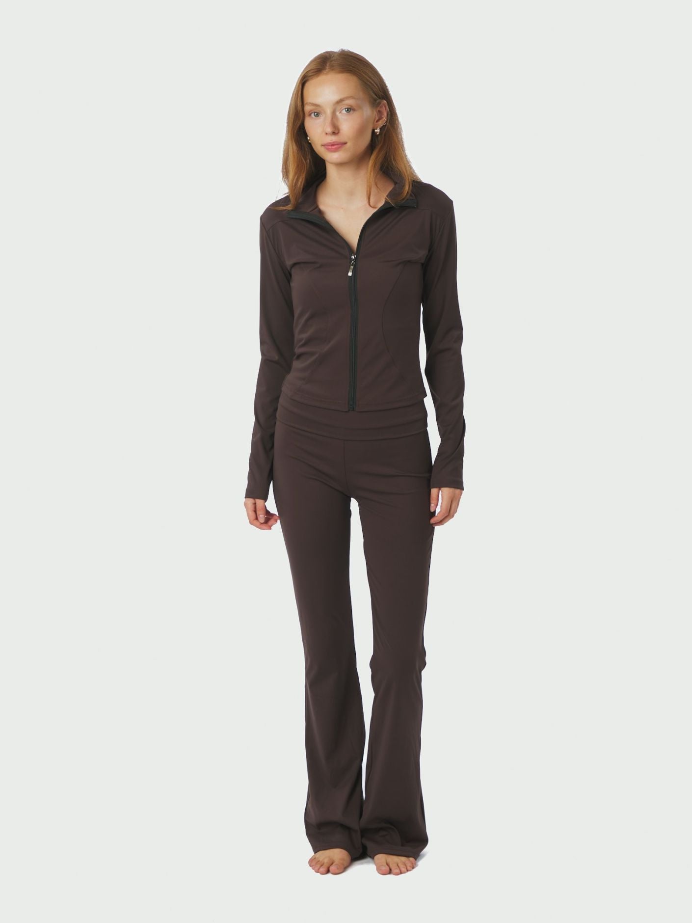 Nolana Zip Blouse BROWN - Overdeler