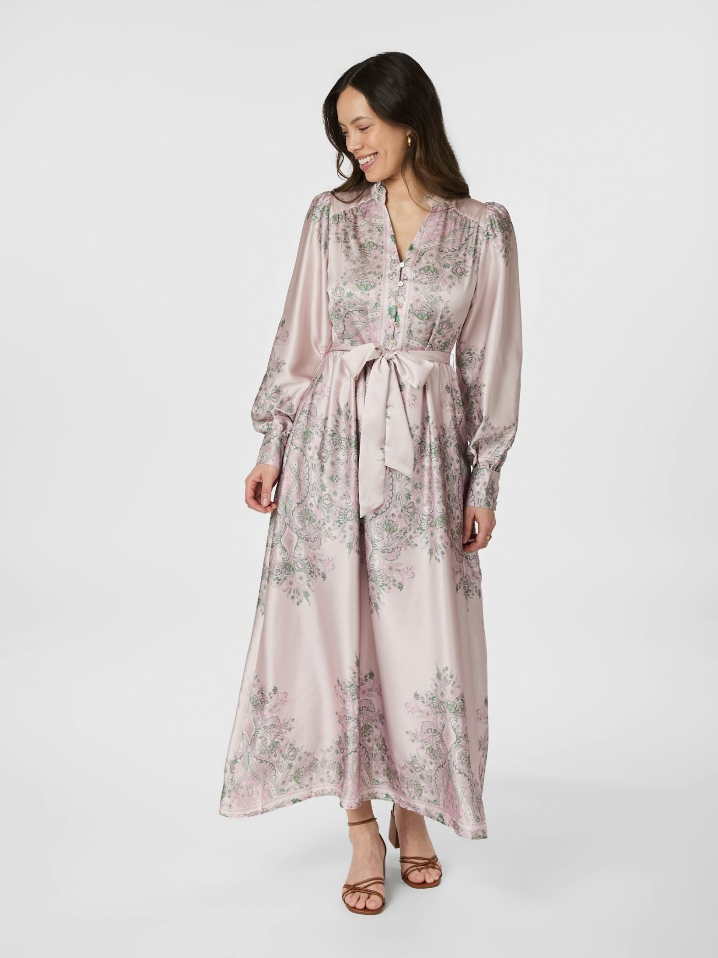 Nova Paisley Border Dress Kjoler