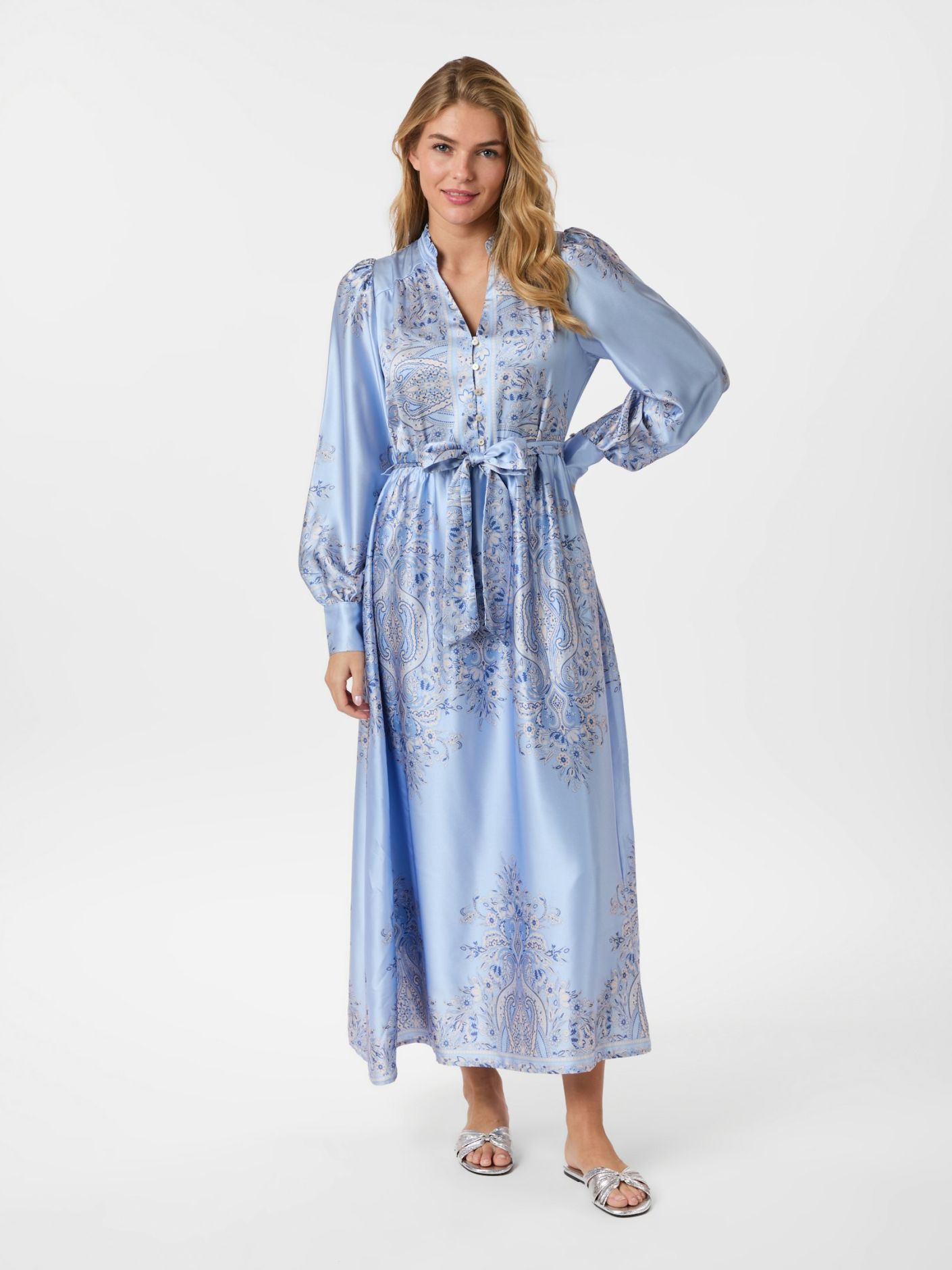 Nova Paisley Border Dress Kjoler