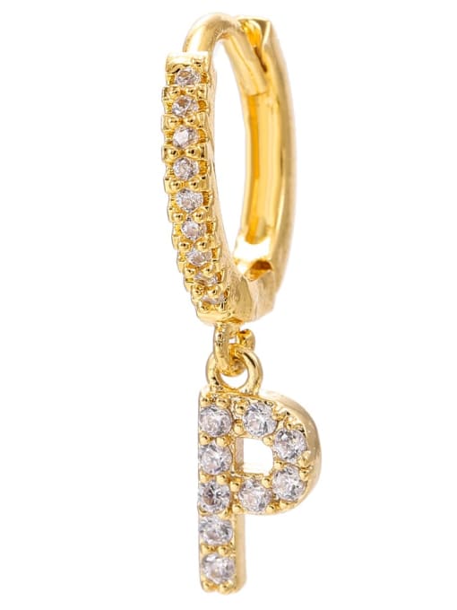 P Stras Letter SIngle Earring - Tilbehør