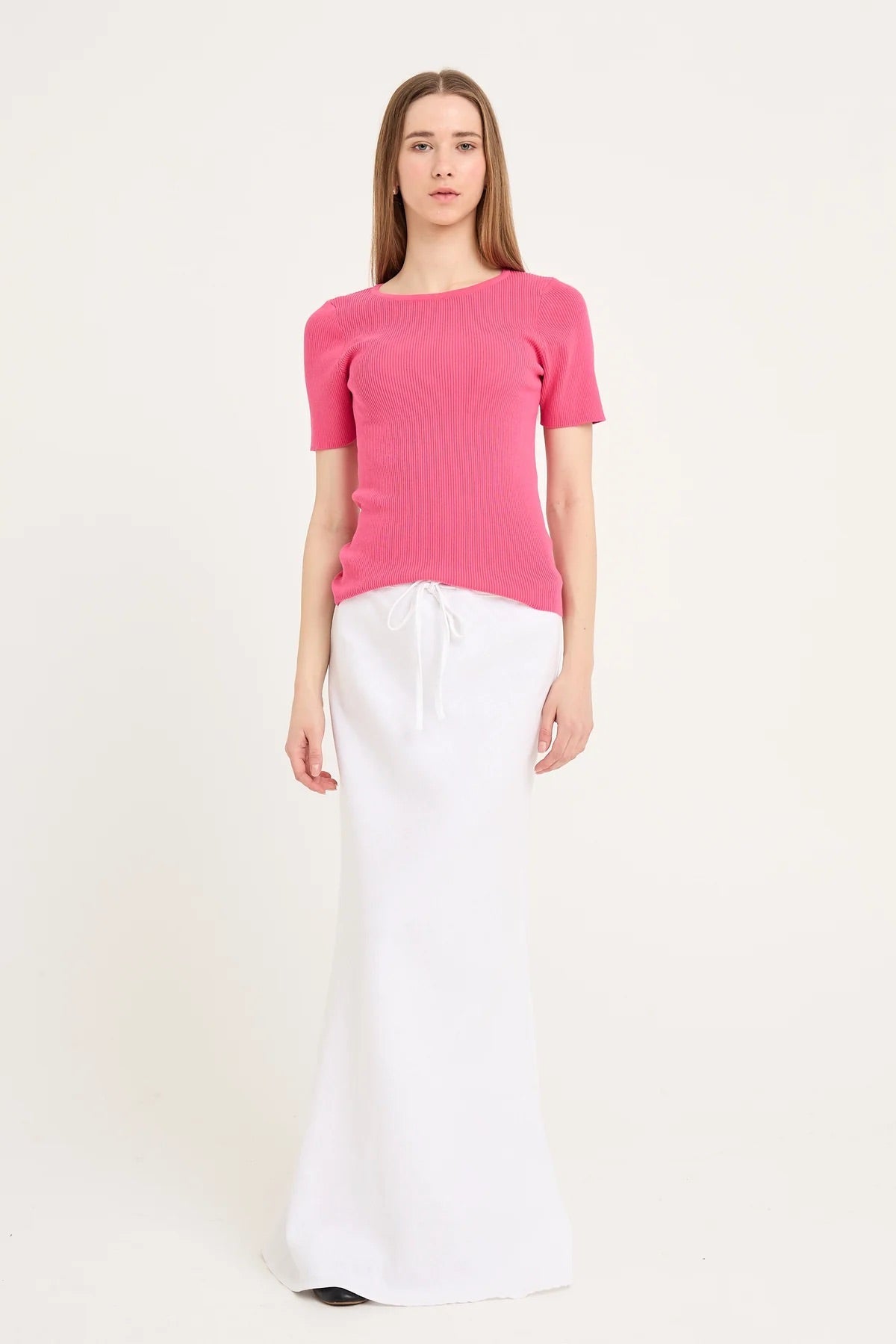 Rib Knit Short Sleeve Top Overdeler