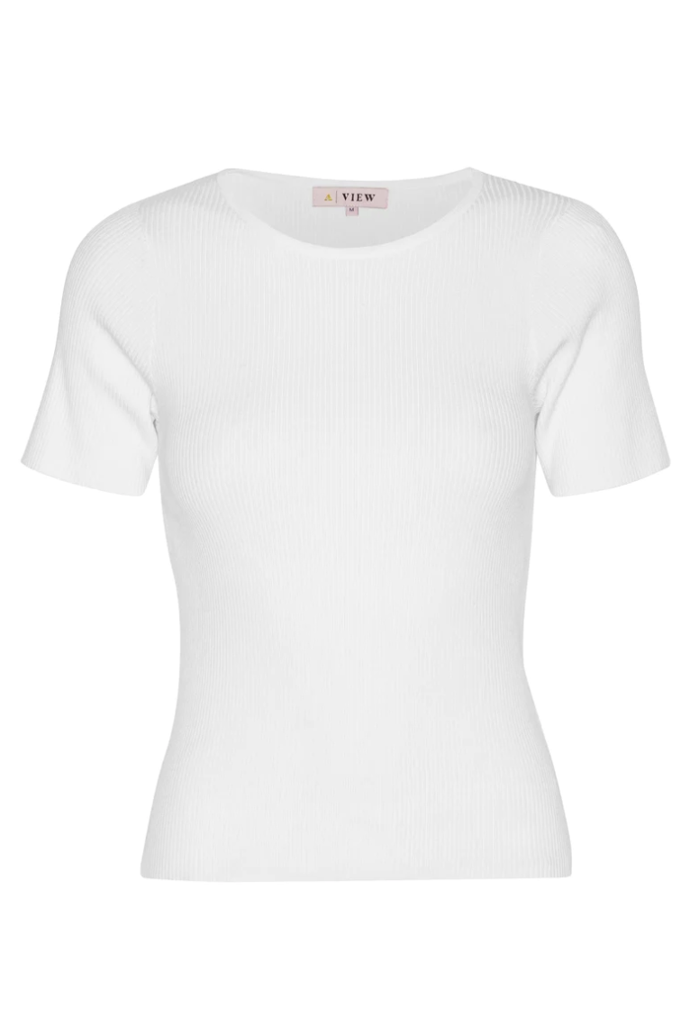 Rib Knit Short Sleeve Top - Overdeler