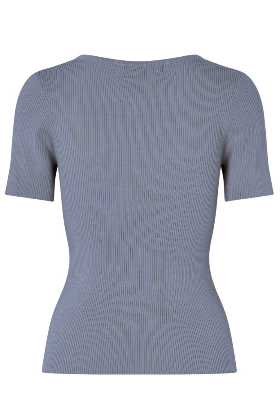 Rib Knit Short Sleeve Top - Overdeler