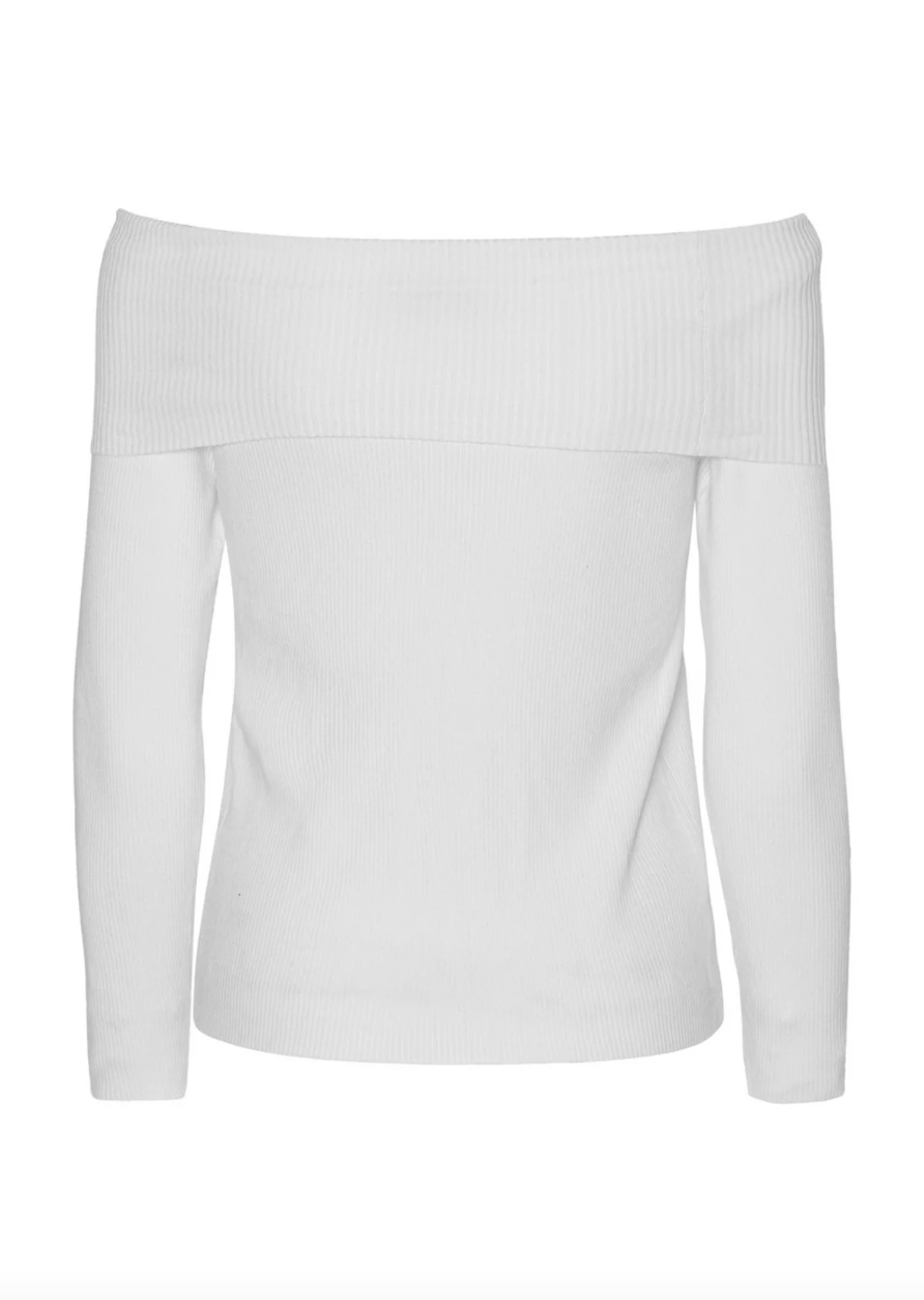 Rib Off Shoulder Blouse - Overdeler
