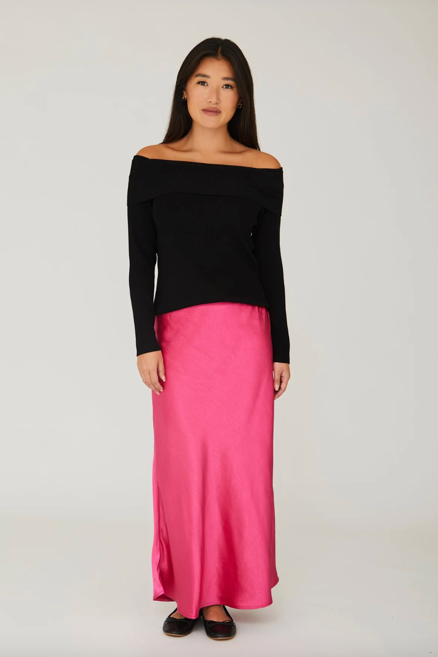 Rib Off Shoulder Blouse - Overdeler