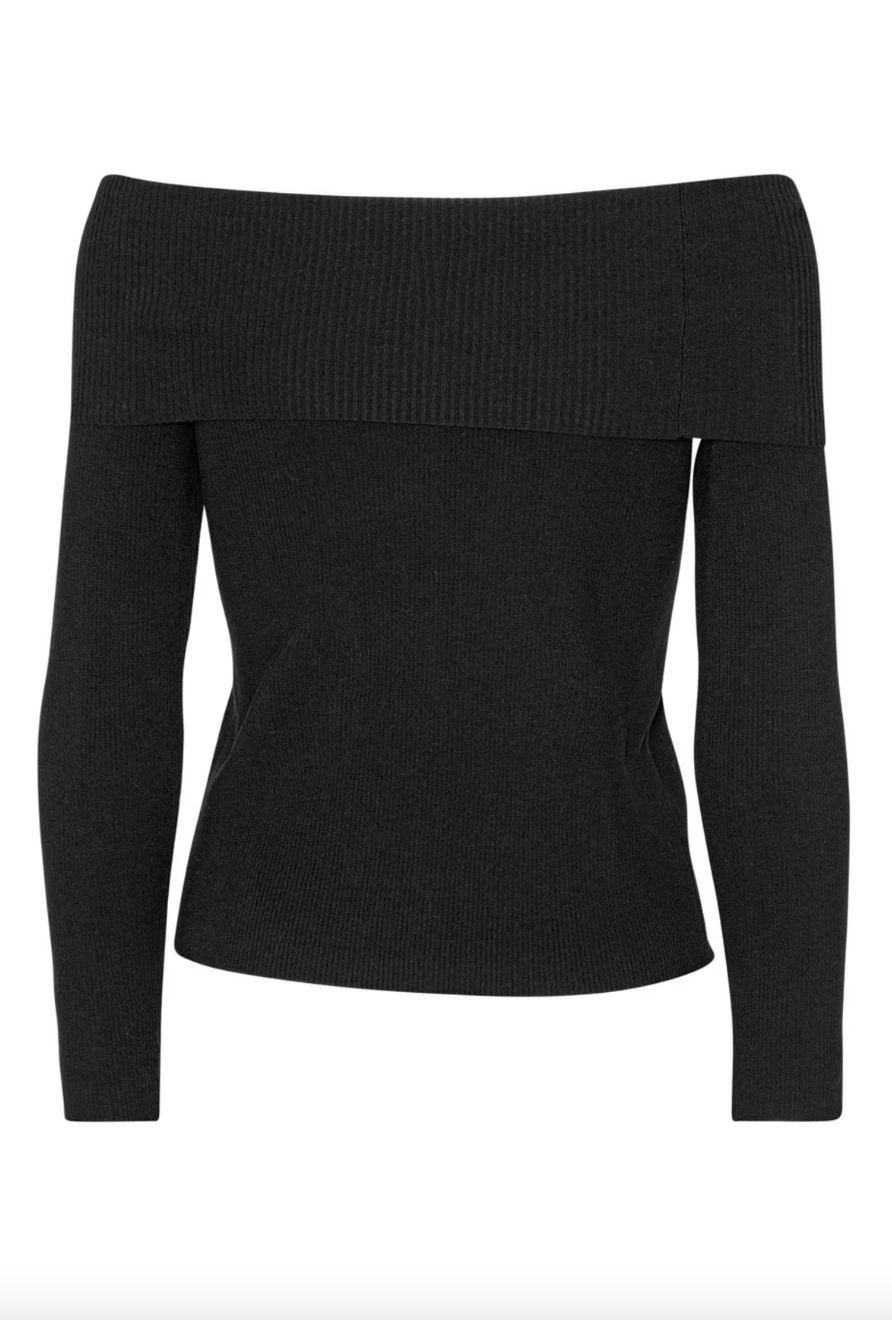 Rib Off Shoulder Blouse - Overdeler