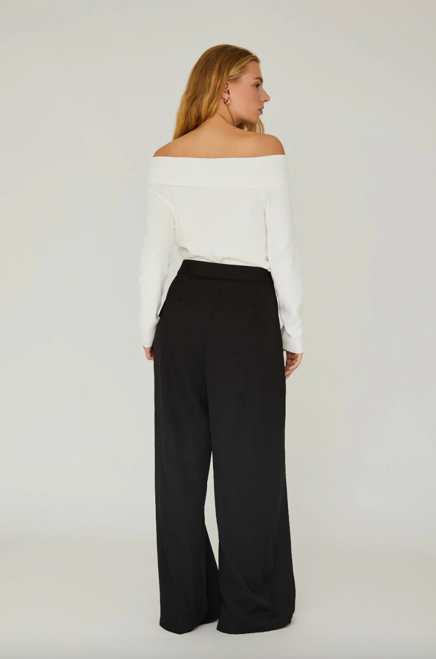 Rib Off Shoulder Blouse - Overdeler