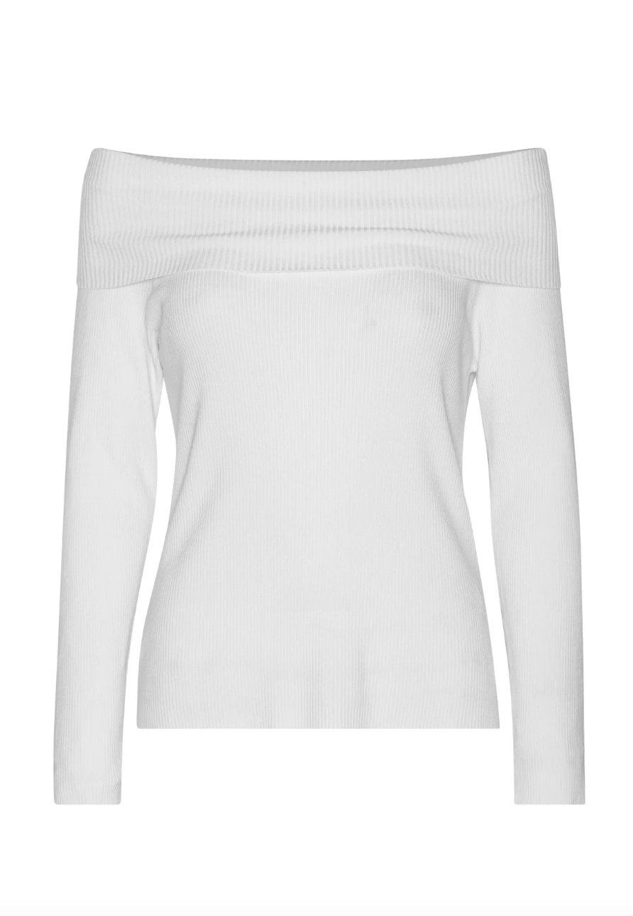 Rib Off Shoulder Blouse - Overdeler