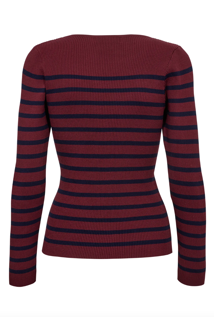 Rib Stripe Knit Blouse Overdeler