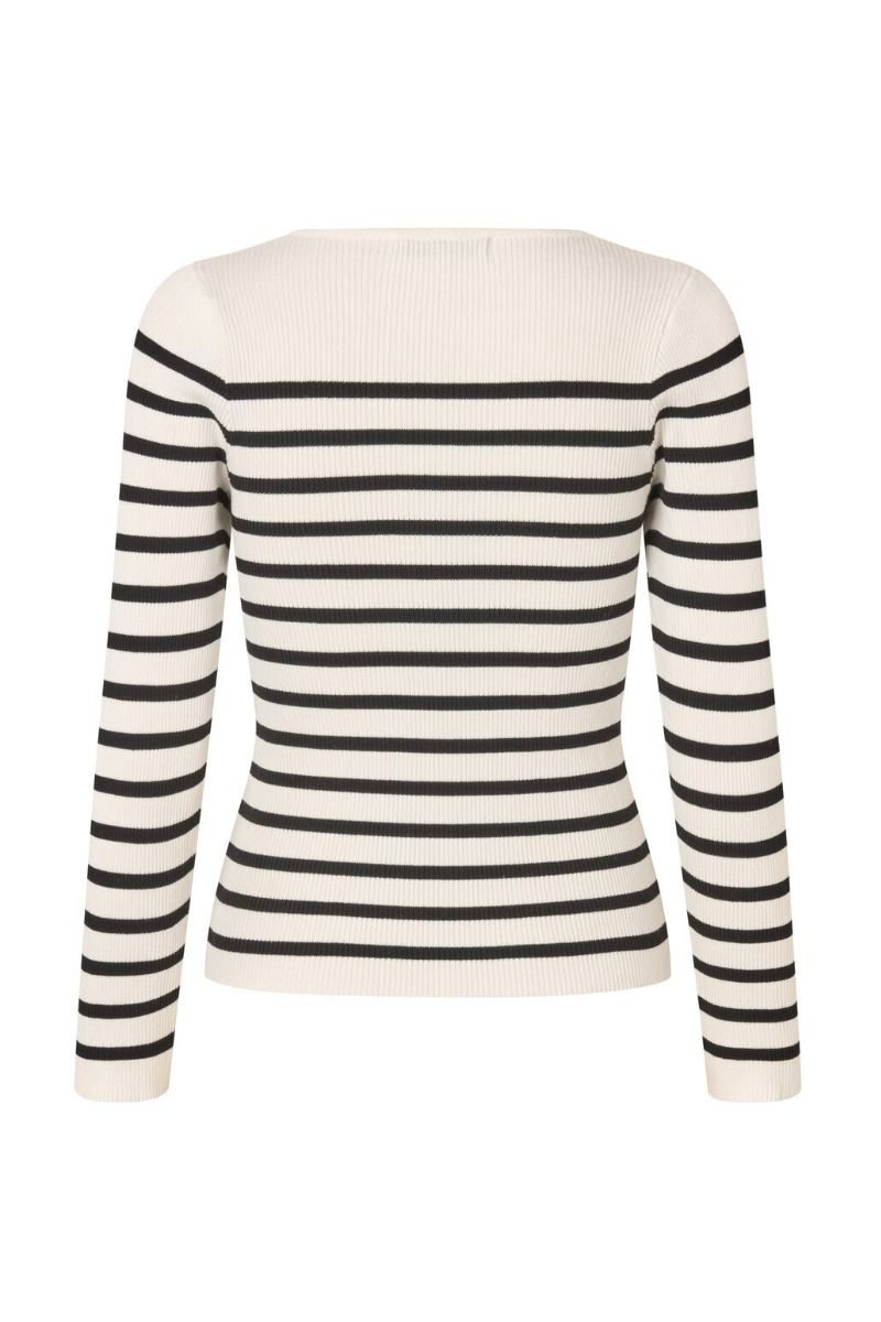 Rib Stripe Knit Blouse - Overdeler