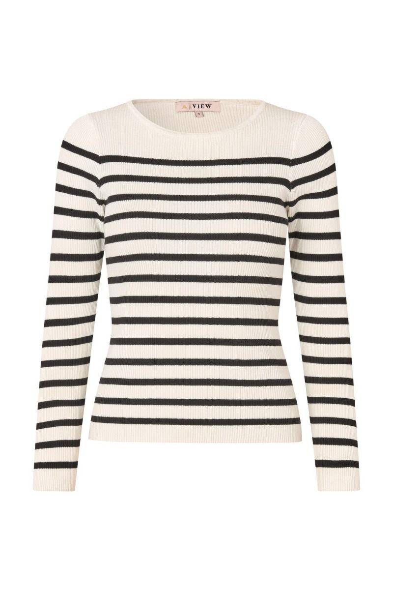 Rib Stripe Knit Blouse - Overdeler