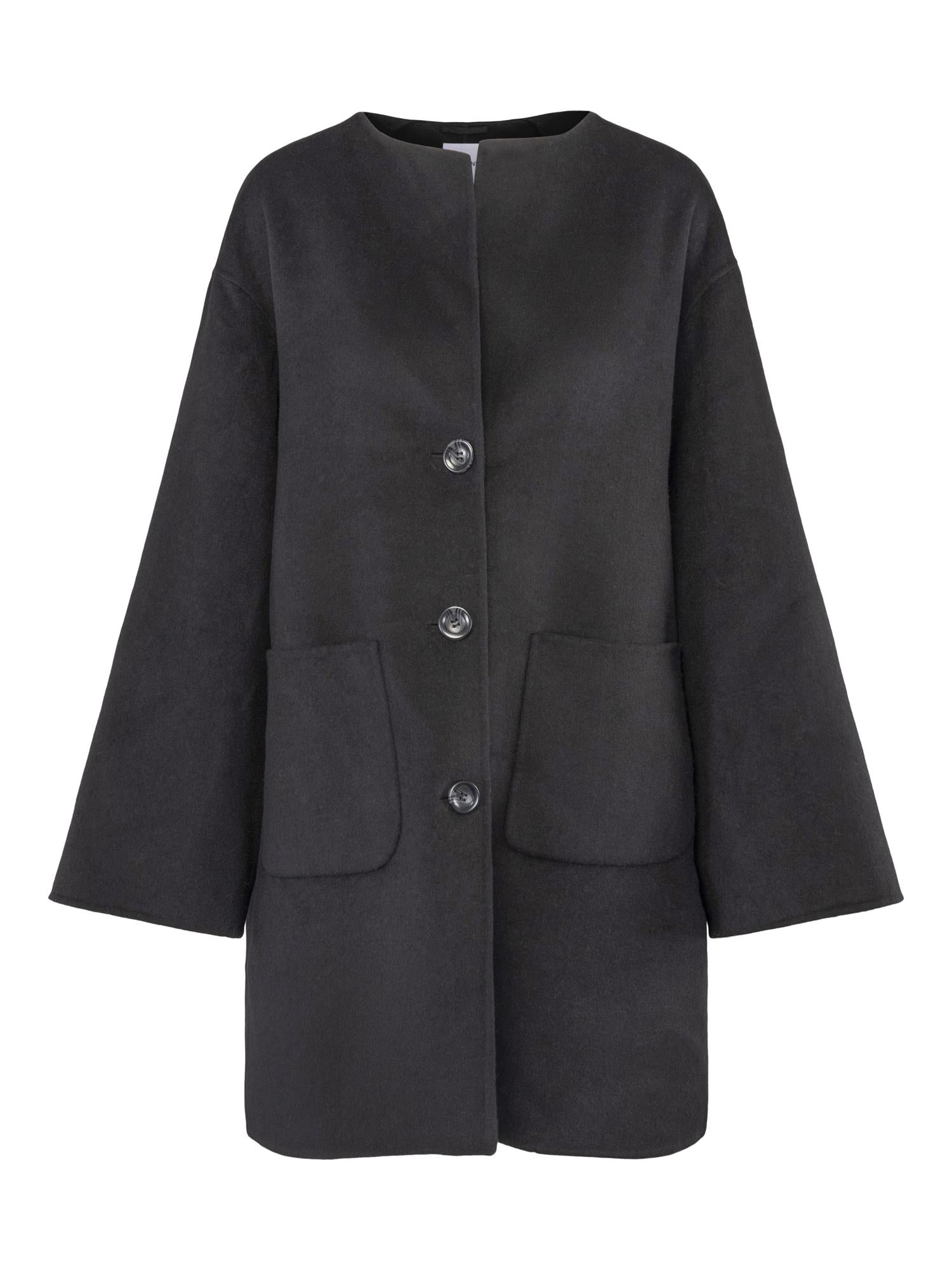 Sandy Wool Coat With Scarf Jakker