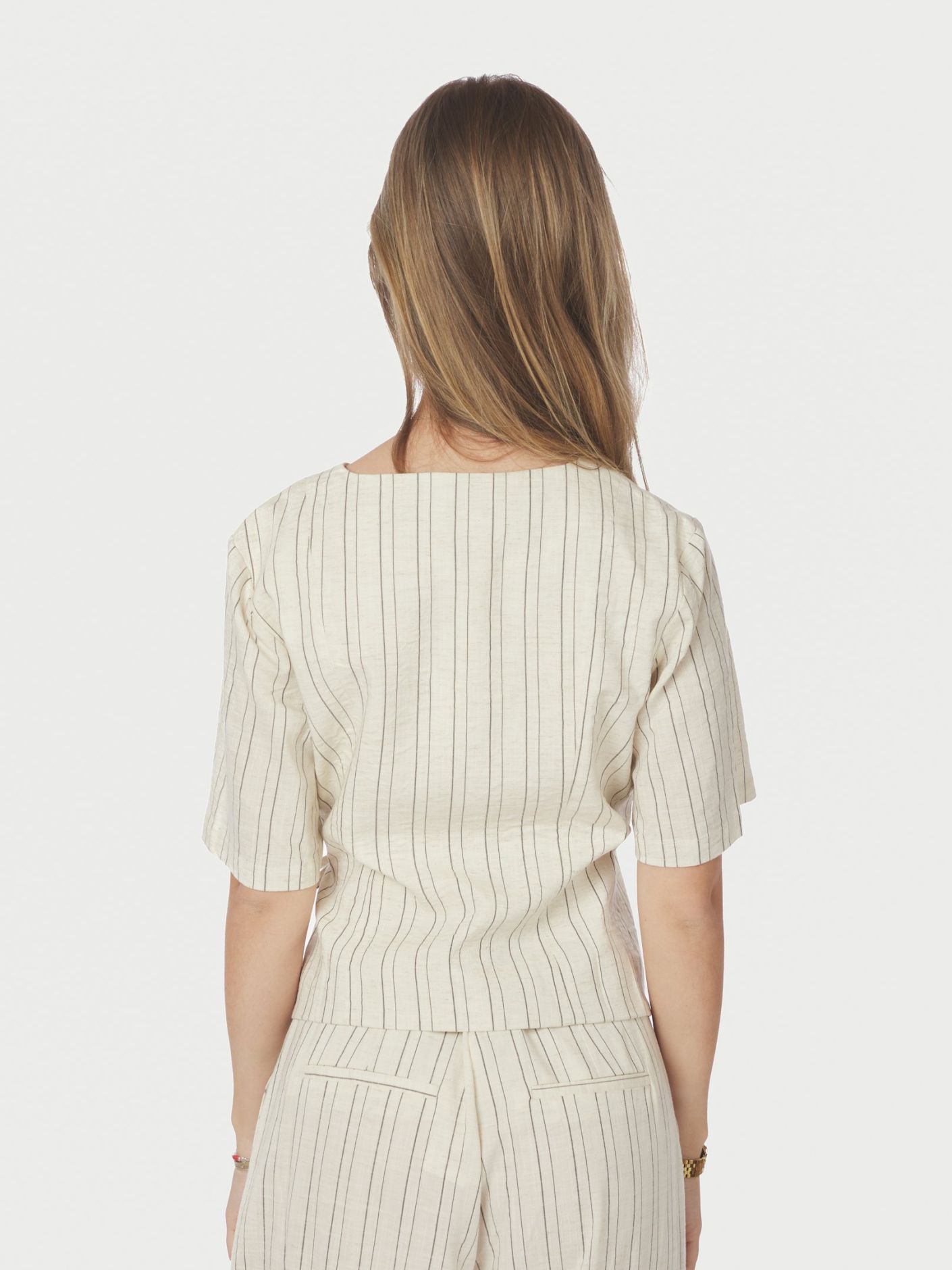 Simmo Stripe Eyelet Blouse - Overdeler