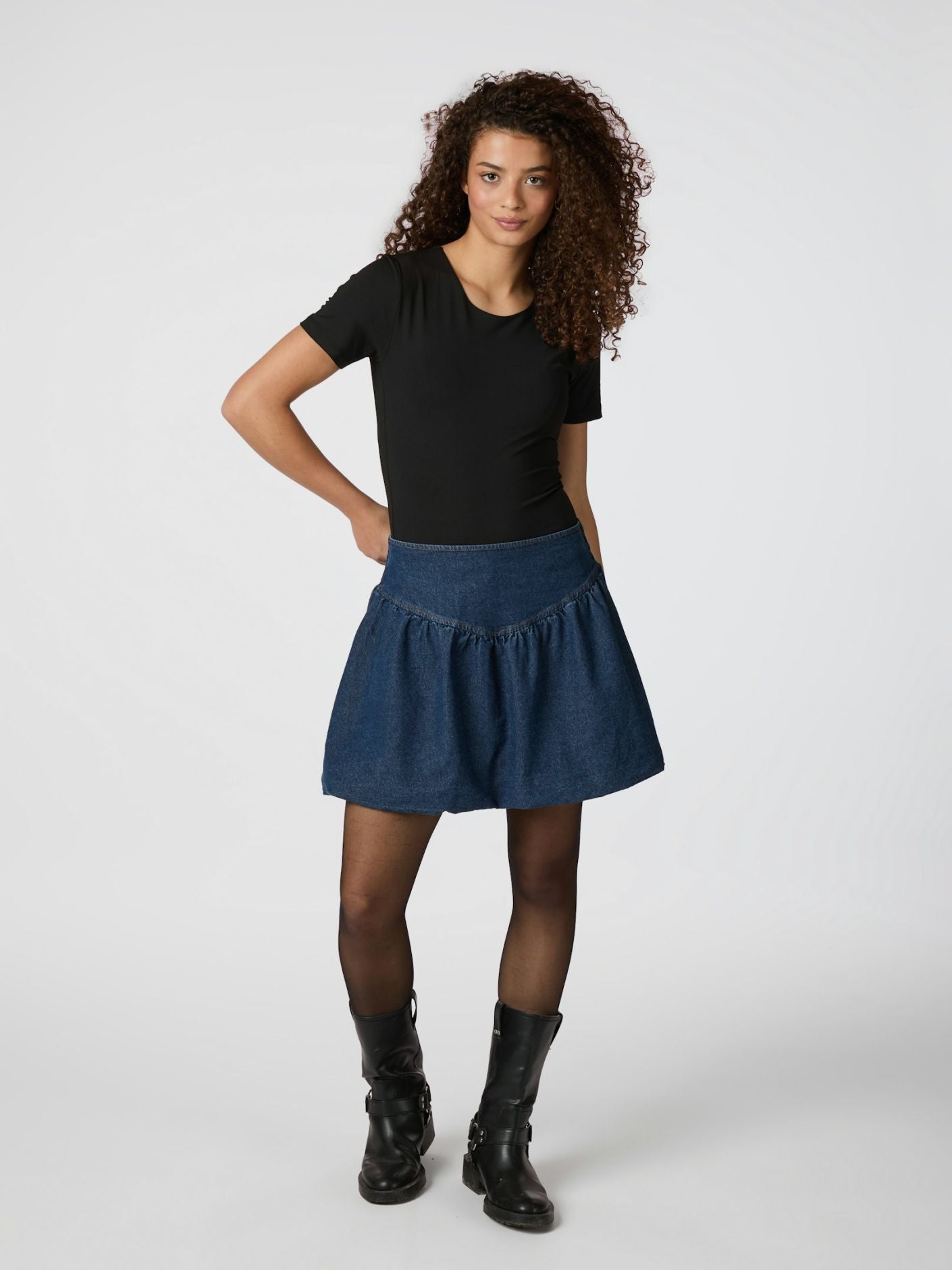 Solar Denim Balloon Skirt - Skjørt